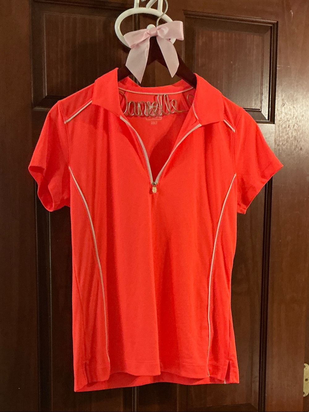 Short-Sleeve 1/4 Zip Golf polo - Bright Coral